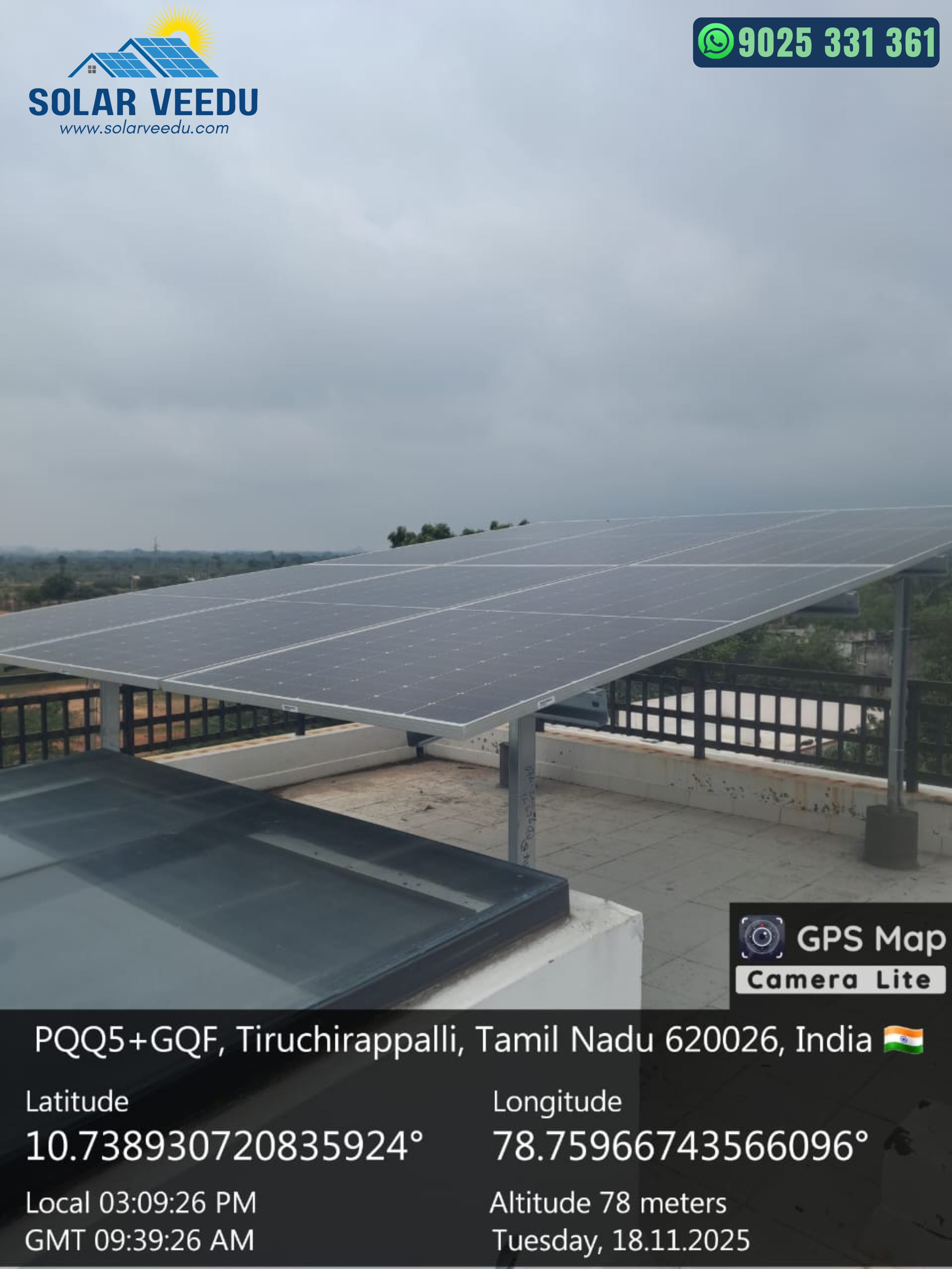 3.3 KW at  Tiruchirappalli District – Rs.78,000 Subsidy
